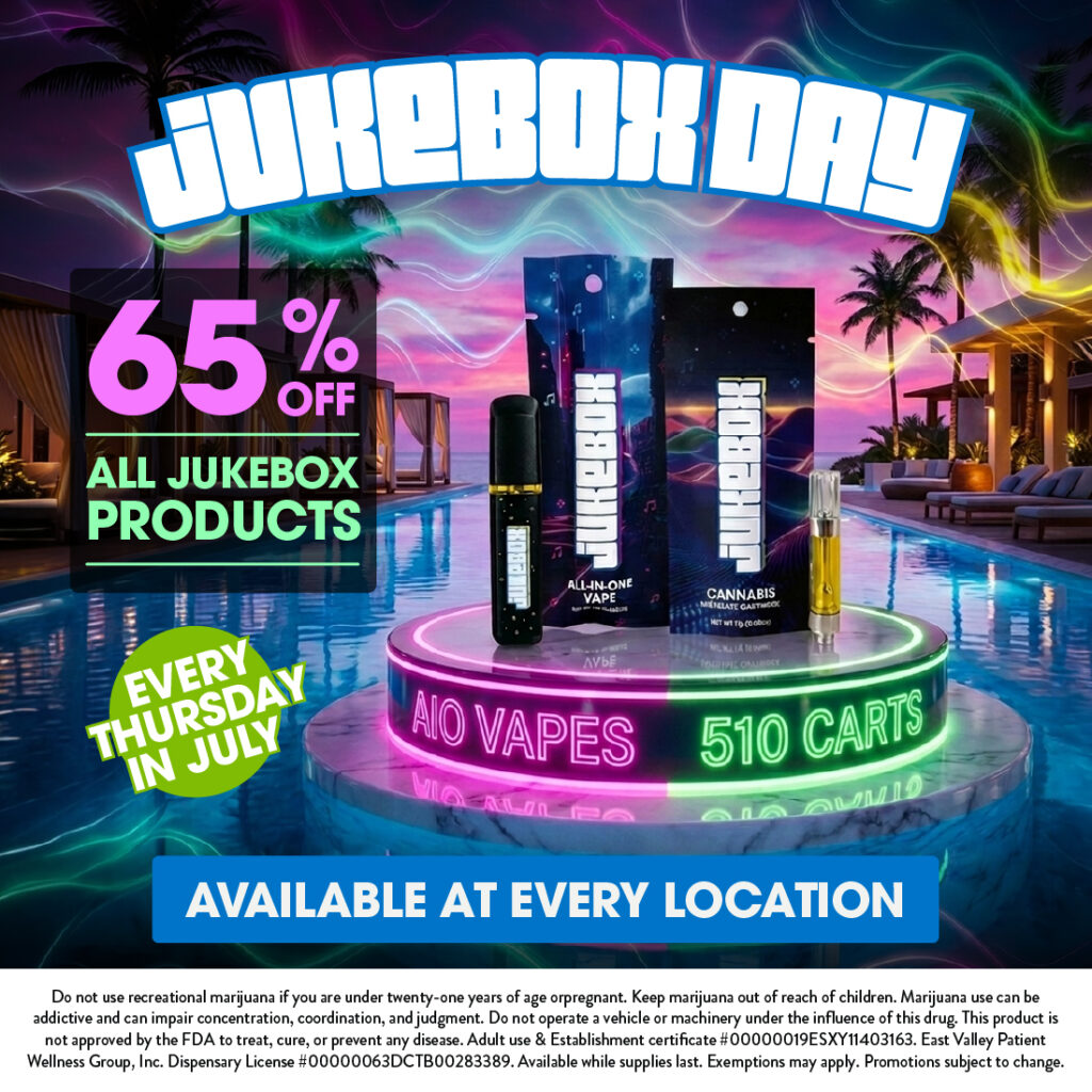 65% off Jukebox products every Thursday in July at Sol Flower