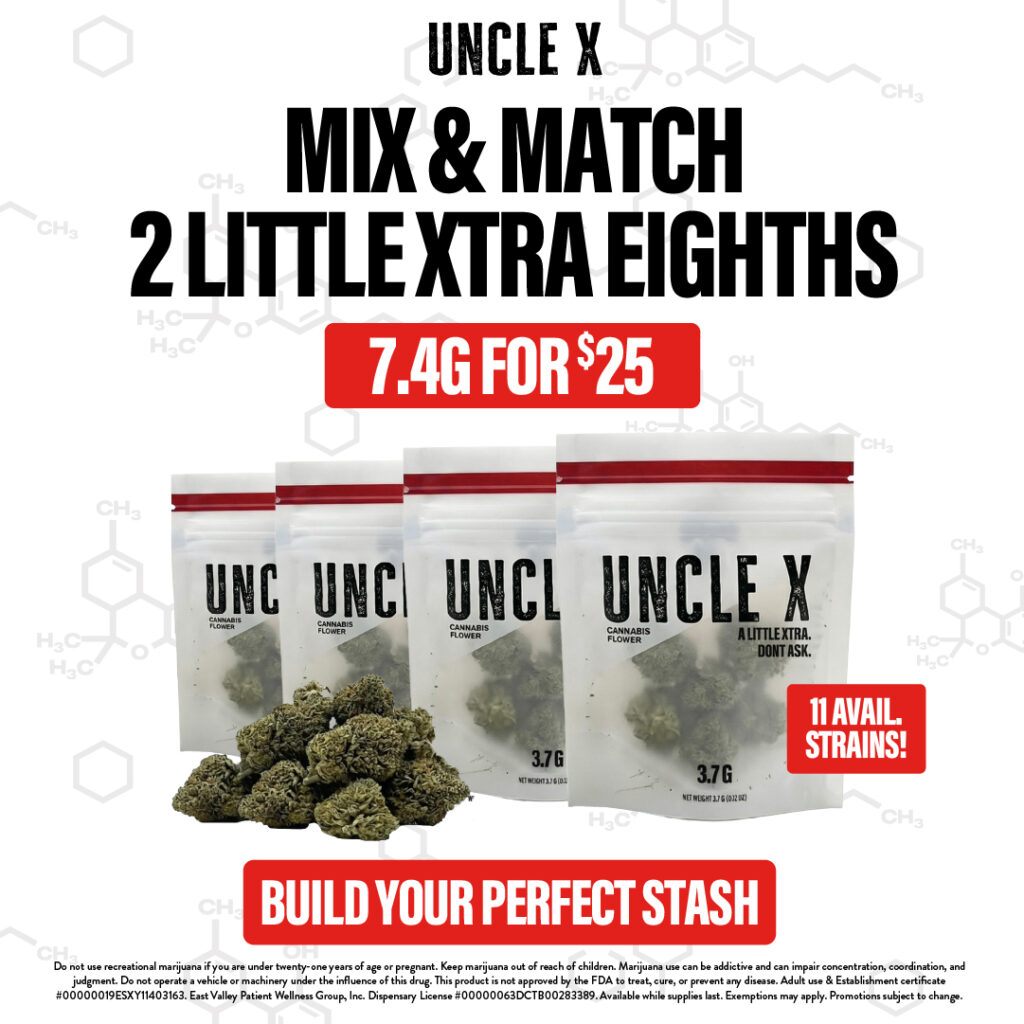 Uncle X Mix & Match 2 Little Xtra Eighths 7.4g for $25 at Sol Flower