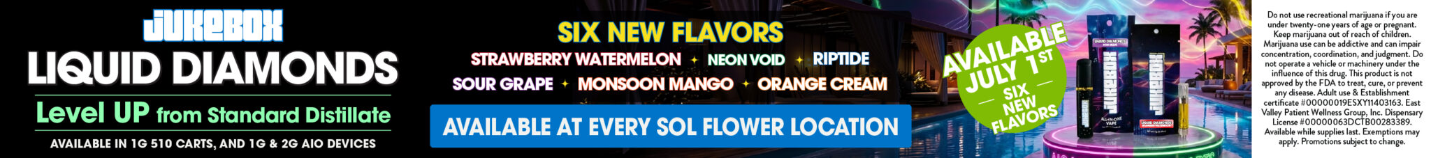 Jukebox Liquid Diamonds Carts & AIO Vapes Now Available at Sol Flower