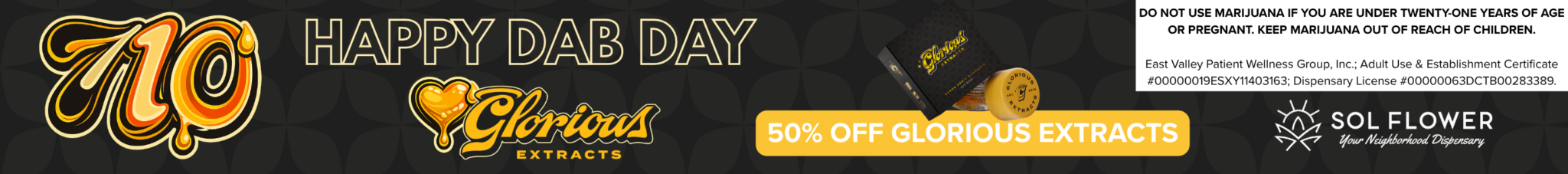 Home - Sol Flower 710 day deal 50% off glorious extracts at sol flower